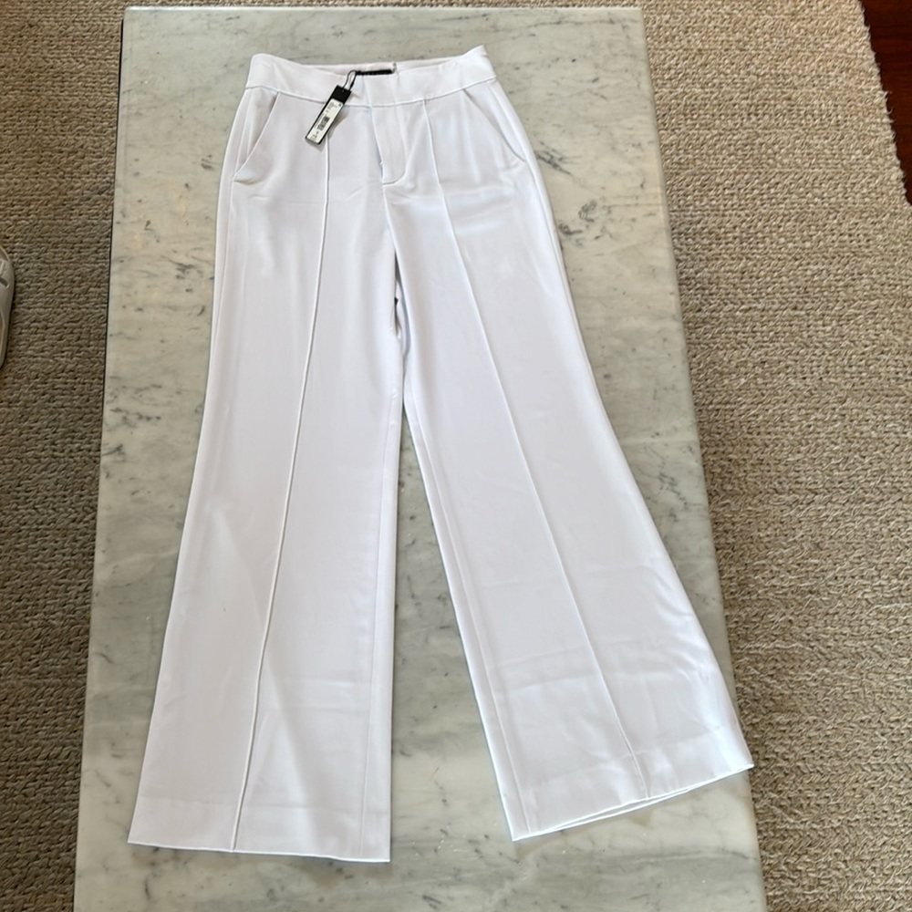 Alice + Olivia Wide Leg Pants, white, size 6, NWT